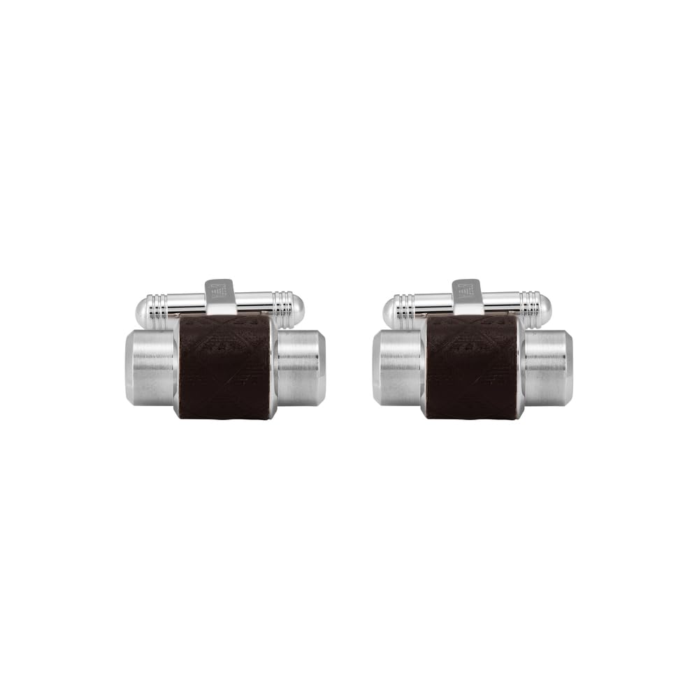 Emporio Armani Silver Stainless Steel One Stainless No Jewels Men's Cufflinks, EGS3137040, Size, Steel,