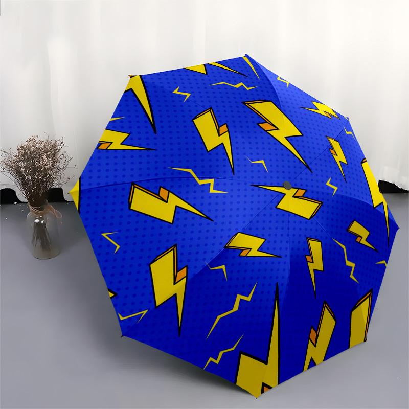 1pc Lightning bolts pattern Umbrella with Plastic Handle,Suitable for All Seasons Umbrellaptys26059