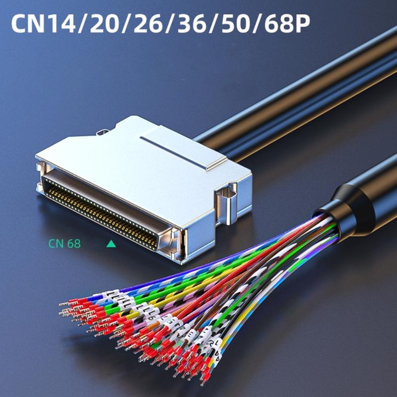 SCSI Data Cable with Terminal Push-up Lock, 28AWG Wire Single Head CN14P CN20P CN26P CN36P CN50P CN68P 6 Length Option