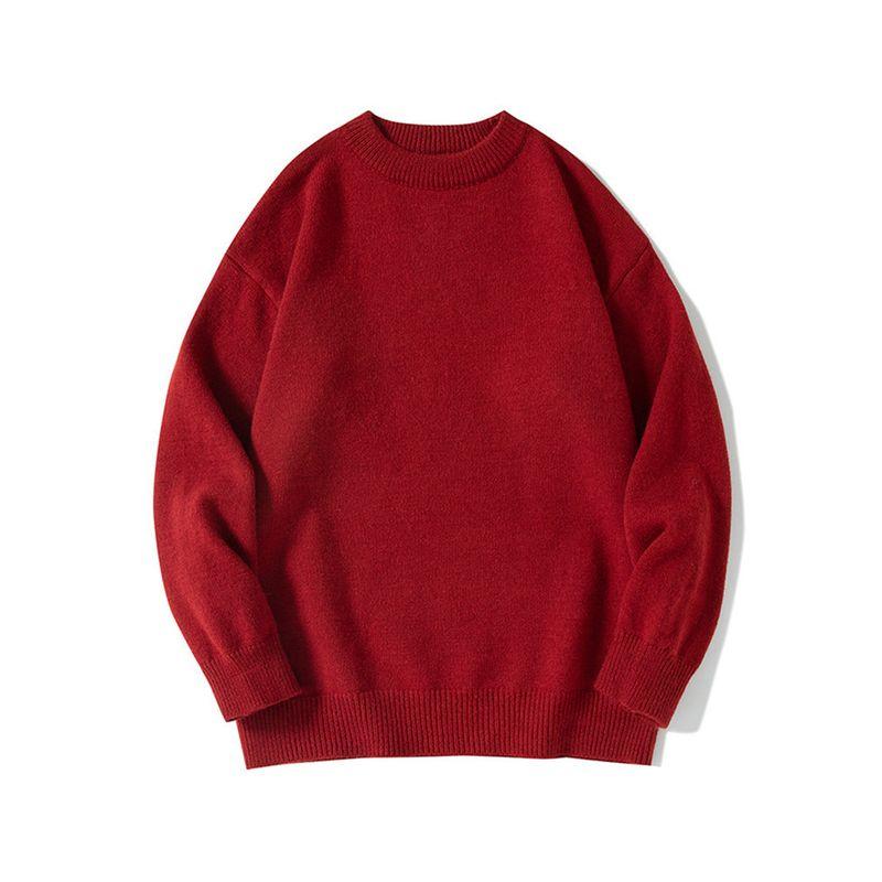 [Year of the Snake New Year Edition] Red Sweater for Men, New Winter Style, Unisex Couple Outfit, Thickened Men's Knitwear