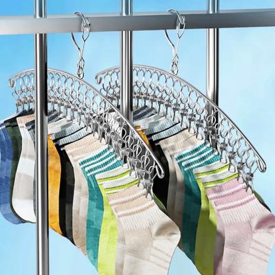 10/20 Pioli In Acciaio Inox Vestiti Asciugatura Gancio Antivento Abbigliamento Cremagliera Pinze Calzino Lavanderia Airer Gancio Biancheria Intima Calzini Titolare