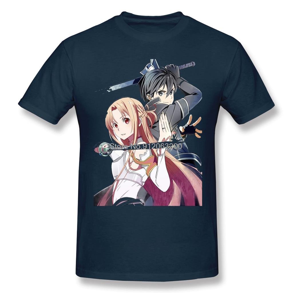 Customization Clothing Sword Art Online Alicization Sao Tshirt Asuna And Kirito Fashion Short Sleeve For Unisex Tees