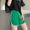 Women Summer Jogging Sports Solid Color Drawstring High-Waisted Wide-Leg Casual Shorts Pants