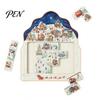 Holiday Desktop Decorations Christmas Puzzle Advent Calendar, Wooden Countdown Commemorative Gifts Xmas Ornament for Home Table Mantel Decor Calendar