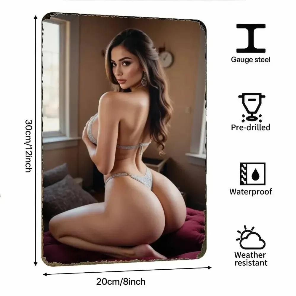 Vackeery Vintage Metalowa Sztuka Ścienna Retro Plakat Kobiety do Wystroju Domu Salonu