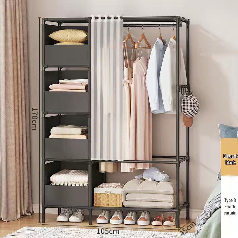 Thickened Multifunctional Storage Rack: Bookcase, Wardrobe, and Toy Organizer with Dustproof, Detachable Design.