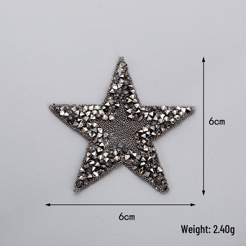 Zhaoshun Five-Pointed Star Hotfix Rhinestones Patterns - Adhesive Resin Rhinestones for Clothing Accessories and Fabric Patches