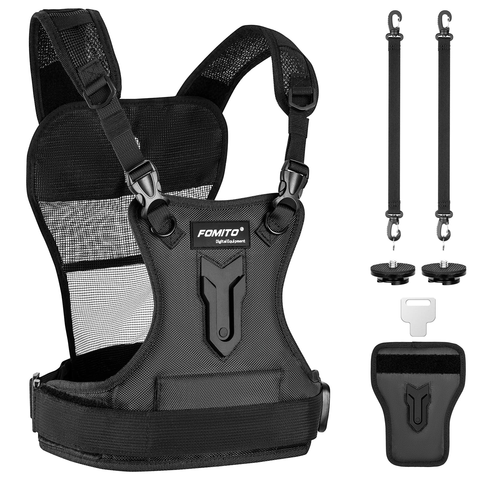 Camera Strap Harness Double 2 Camera Dual Shoulder Photographer Vest Belt Strap with Side Holster for DSLR Cameras and Video Cameras Camera Dual Lens