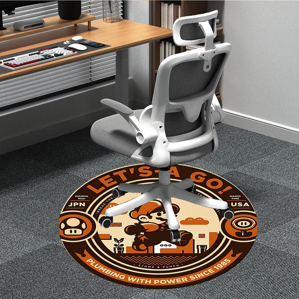 

1pc Mario Adventure Office Round Area Rug, Under Office Chairs Bedroom Living Room Home Decor, Room Decoa1016128 80cm by 80cm