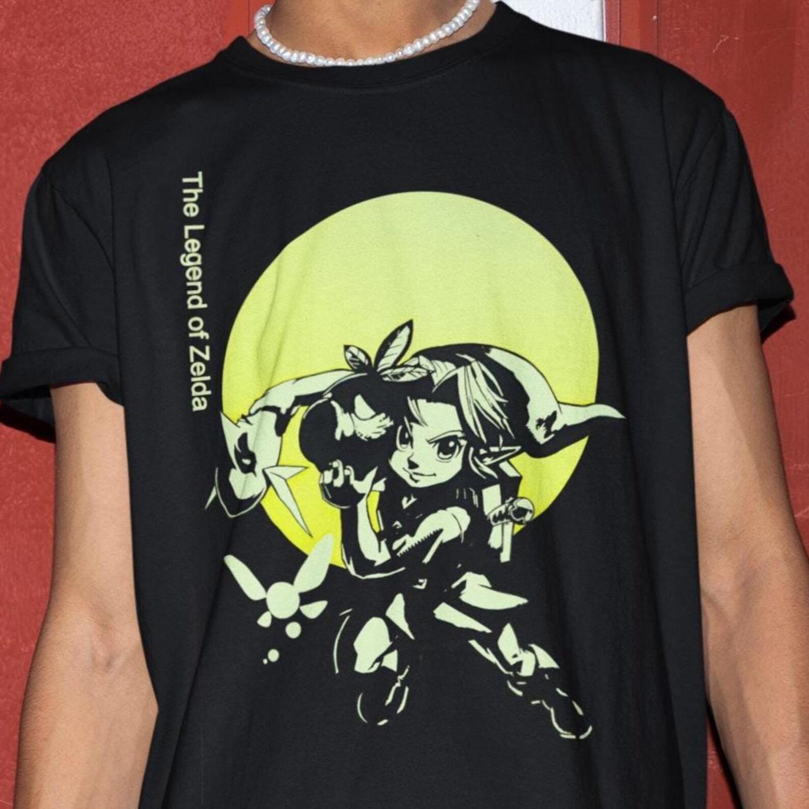 Toon Link Skull Kid Mask Shirt - Legend of Zelda Tee,Ocarina Game Tshirt 4XL