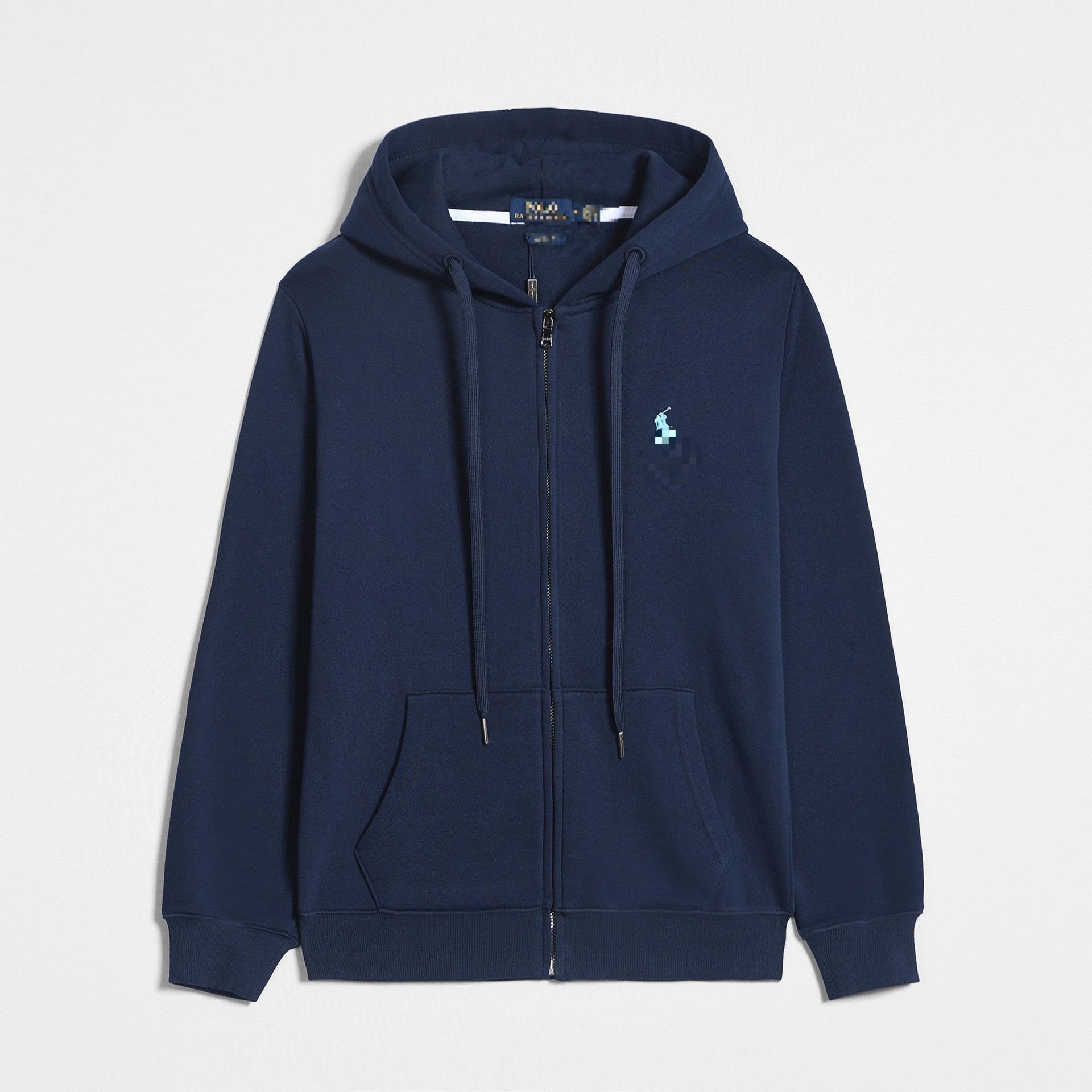 Wish Today RL Heren Plus Size Hooded Vest: Dun, Effen Kleur, Pony Borduurwerk, Rits Sweatshirt voor Lente & Herfst Large