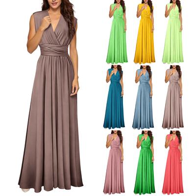 Women's Versatile Multi-Strap Cross-Back Sexy Bandage Dress Long Gown
