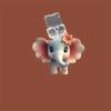 2D Acrylic Cute Elephant Phone Dust Plug Type-C Port Cover For Iphone & Samsung Decorative Hanging Pendant Accessory