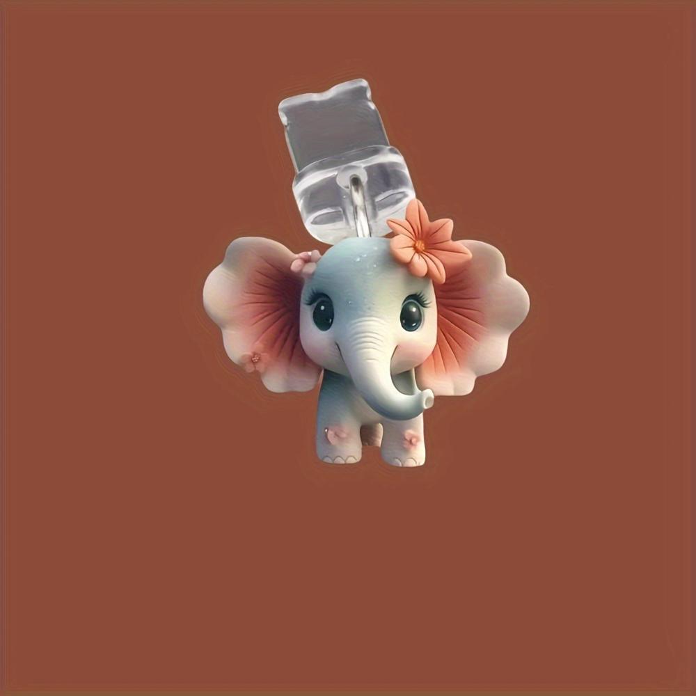 2D Acrylic Cute Elephant Phone Dust Plug Type-C Port Cover For Iphone & Samsung Decorative Hanging Pendant Accessory