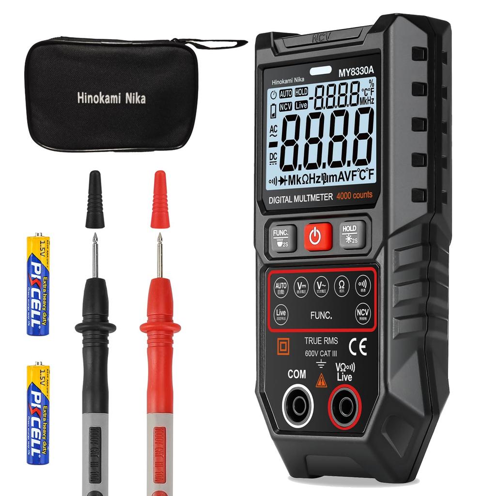Hinokami Nika MY8330A Dual 4000 Count and The Only Tester on the Market with Functional Indicator Digital Multimeter with Smart Measurement Voltage