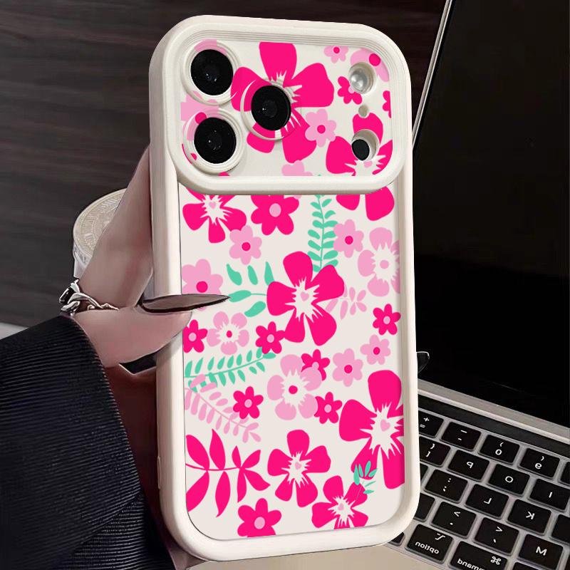 Transparent Soft TPU Back Cover For iPhone 17 Pro Max Air 16 15 Pro Max 14 13 12 Pro Max 11 Cartoon Flowers Printed Phone Cover