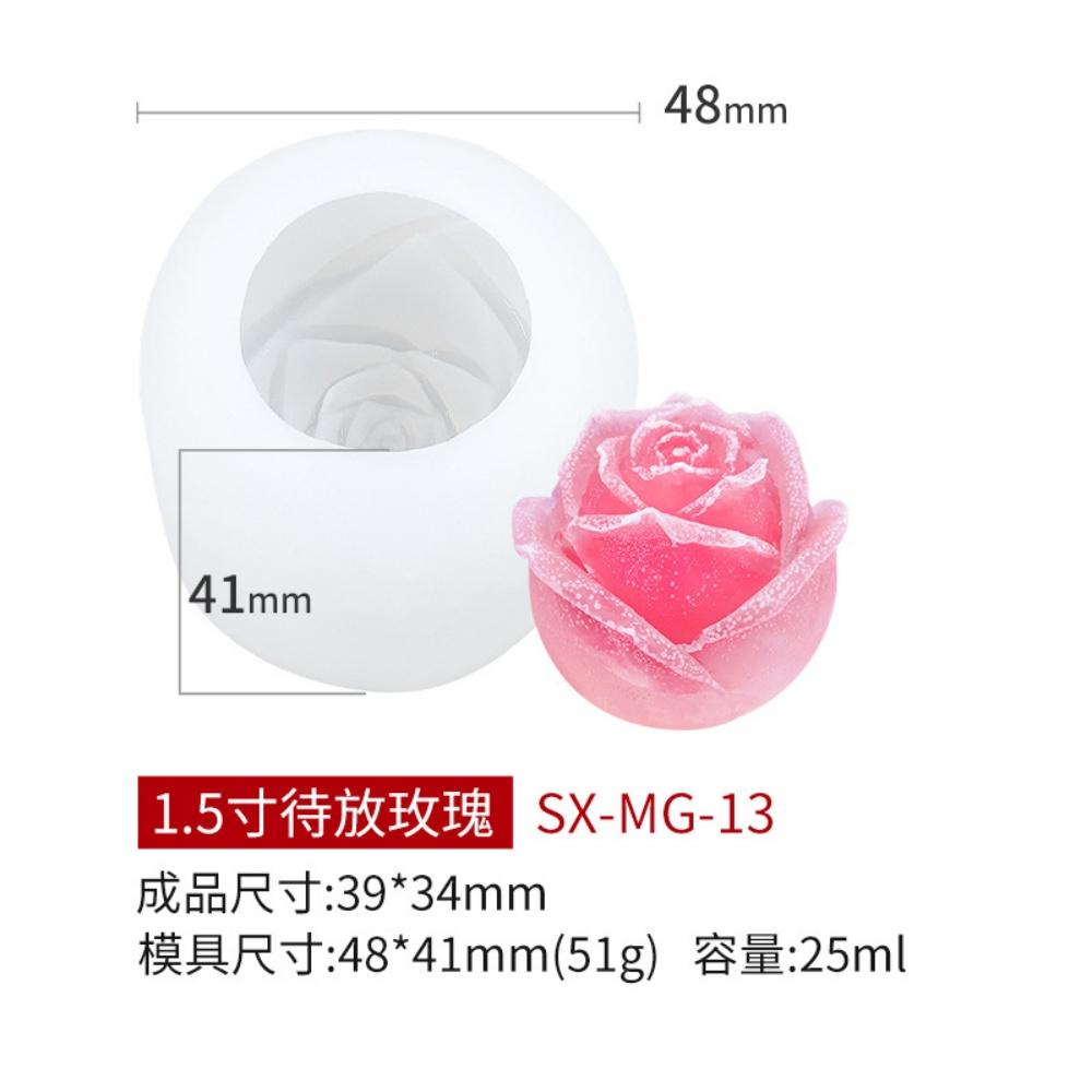 3D Rose Silicone Candle Mold DIY Cake Chocolate Baking Tool Suitable for Festival Gift Making Handicraft Decoration