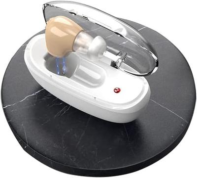 Aparelho auditivo para ambas as orelhas, tipo intra-auricular, recarregável por USB, redução de ruído, carregador incluído, manual de instruções em japonês