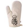Gant De Cuisine Beige Ce Soir, Le Chef, C'est Papa | Coton Recyclé 280 G/m² 17 × 26 Cm Dos Matelassé | Taille Unique Four Barbecue