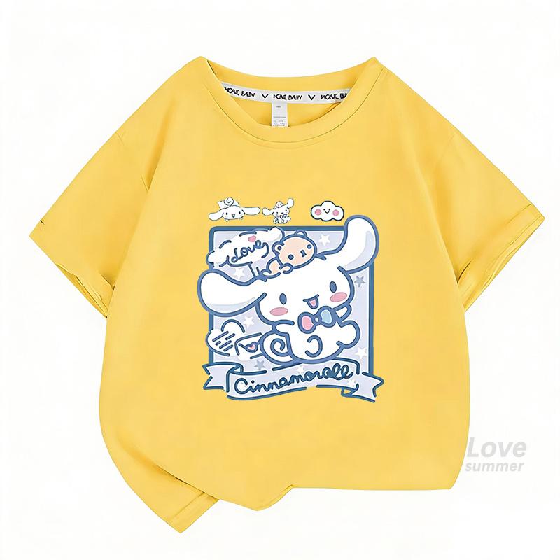 2026 Summer Girls' Clothing, Children's Boys' Printed T-Shirt, Cartoon Short-Sleeve Top Set
