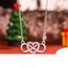 S925 Sterling Silver Heart Infinity Zircon Necklace - Simple European Clavicle Chain for Women
