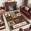 Fox Theme Crystal Velvet Floor Rug Personalized Custom Name Text Warm Carpet Home Decoration