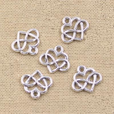 20 adet 15x13mm Antik Gümüş Rengi Aşk Kalbi Sonsuzluk Takıları Kolye Uçları Kendin Yap Kolye Bileklik Takı Yapımı El Yapımı