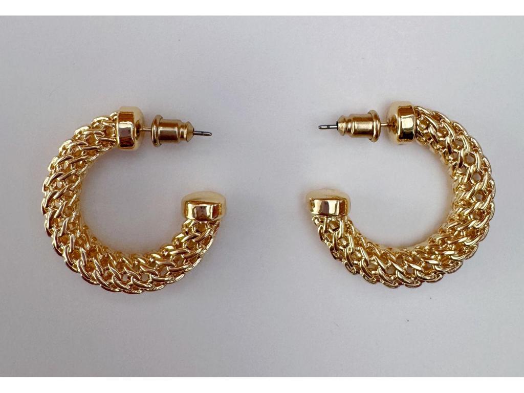 Cross Hollow Woven Twist Hoop Earrings - Simple, Versatile C-Shaped Fashion Studs