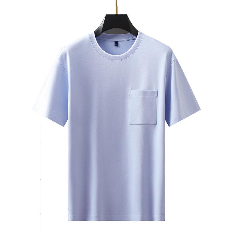 Men's Color Block Pocket White T-Shirt - Lightweight, Solid Summer Fashion Top