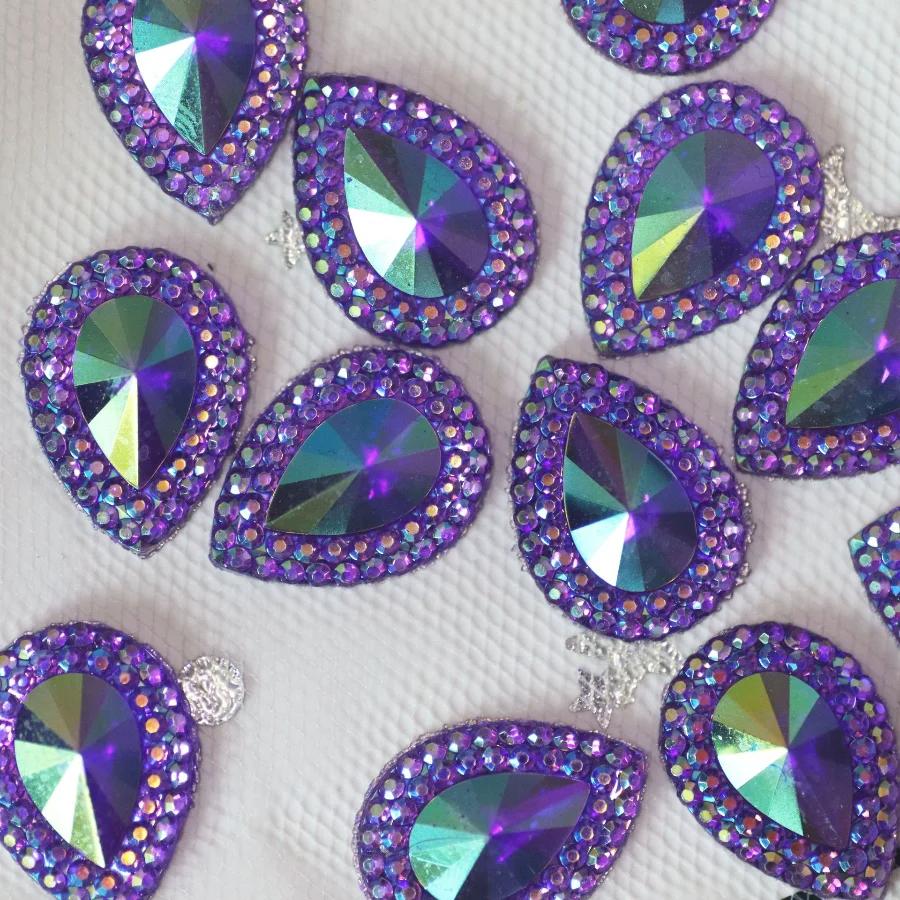 25Pcs13 * 18mm Pointed Water Droplet Shaped Resin Diamond DIY Jewelry Accessories, Clothing Bags, Inlaid Creative Accessories
