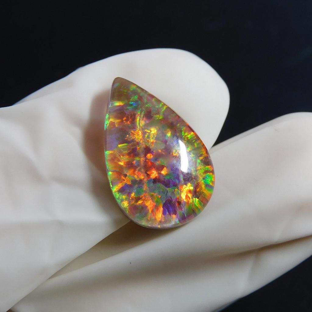 CERTIFIED Natural Boulder Opal 6.60 Carat Pear Cut Multi Color Loose Gemstone P-4254-R