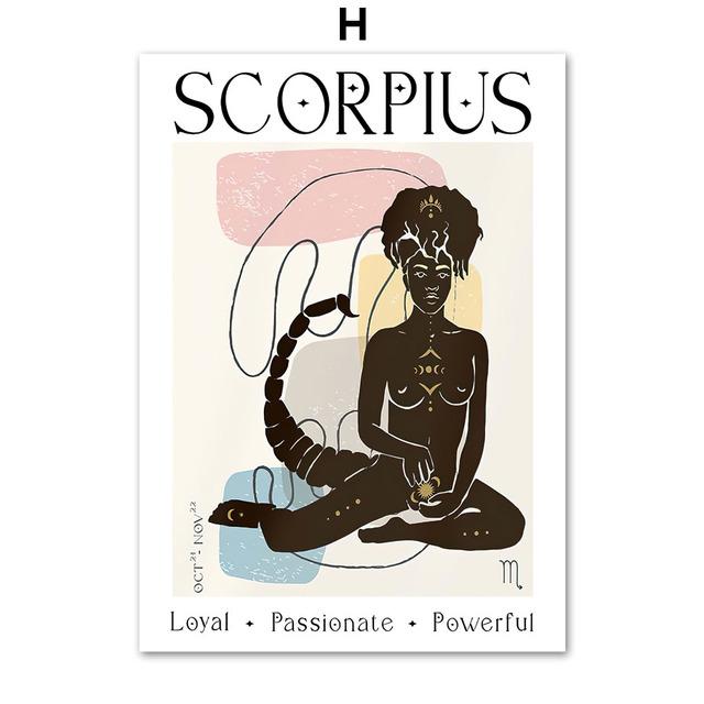 Personalized Zodiac Sign Constellations Astrology Art Canvas Painting Nordic Posters And Prints Wall Pictures Kids Room Decor