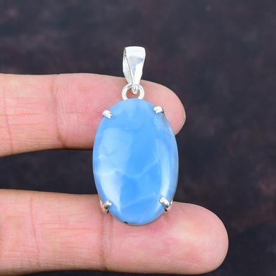 Owyhee Blue Opal Pendant 925 Sterling Silver Pendant Gemstone Jewelry Unique Pendant Healing Stone Pendant Engagement Gifts Handmade Jewelry