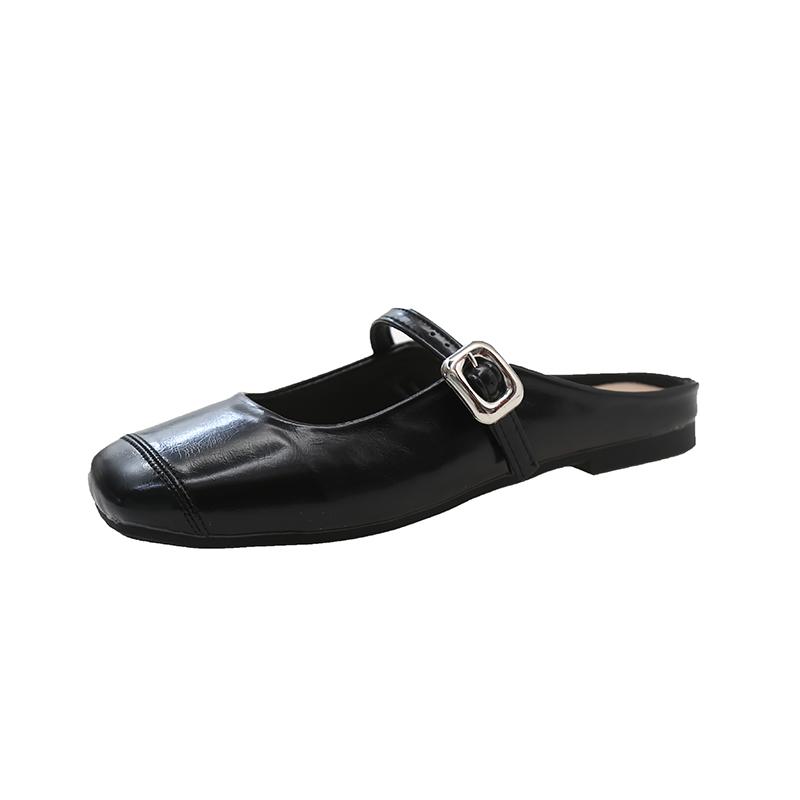 Fashion Solid Color Simple Slippers Elegant Casual Flat Wear-resistant Comfortable Fashionable Women's Muller Chaussure Femme