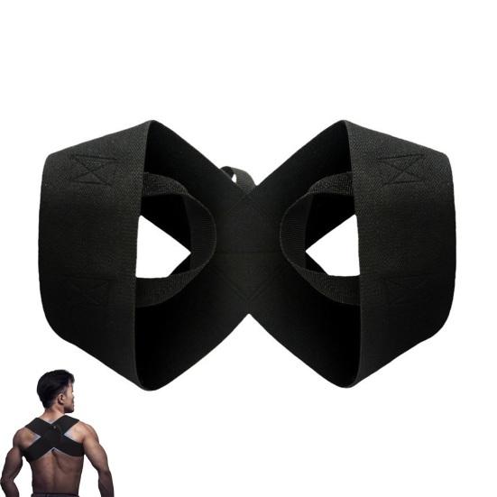 Open Shoulder Assist Strap Adjustable Heavy-Duty Chest Strap Back Straightening Strap for Bench