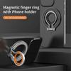 Magnetic Phone Finger Ring Holder Rechargeable Adsorbed 360 Rotating Foldable with Silicone Finger