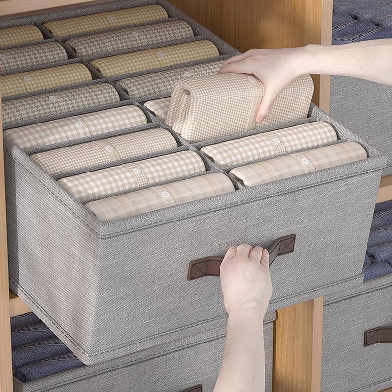 1pc Foldable Trouser Storage Box Large Capacity Drawer Clothes Pant Storage Box With PP Board Wardrobe Clothes Storage Organizer