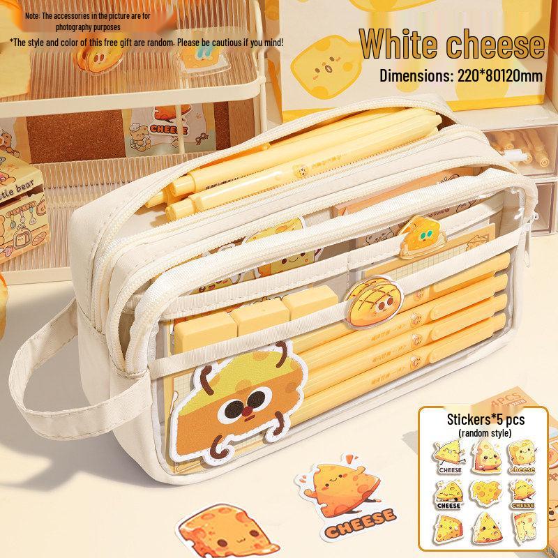 Cheese Pencil Case Set 2026: Trendy Stationery Kit for School Students
