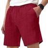 Men's Summer Casual Jacquard Knit Drawstring Shorts Lightweight Breathable Comfortable Fit with Side Pockets Suitable for Outdoor and Indoor Wear