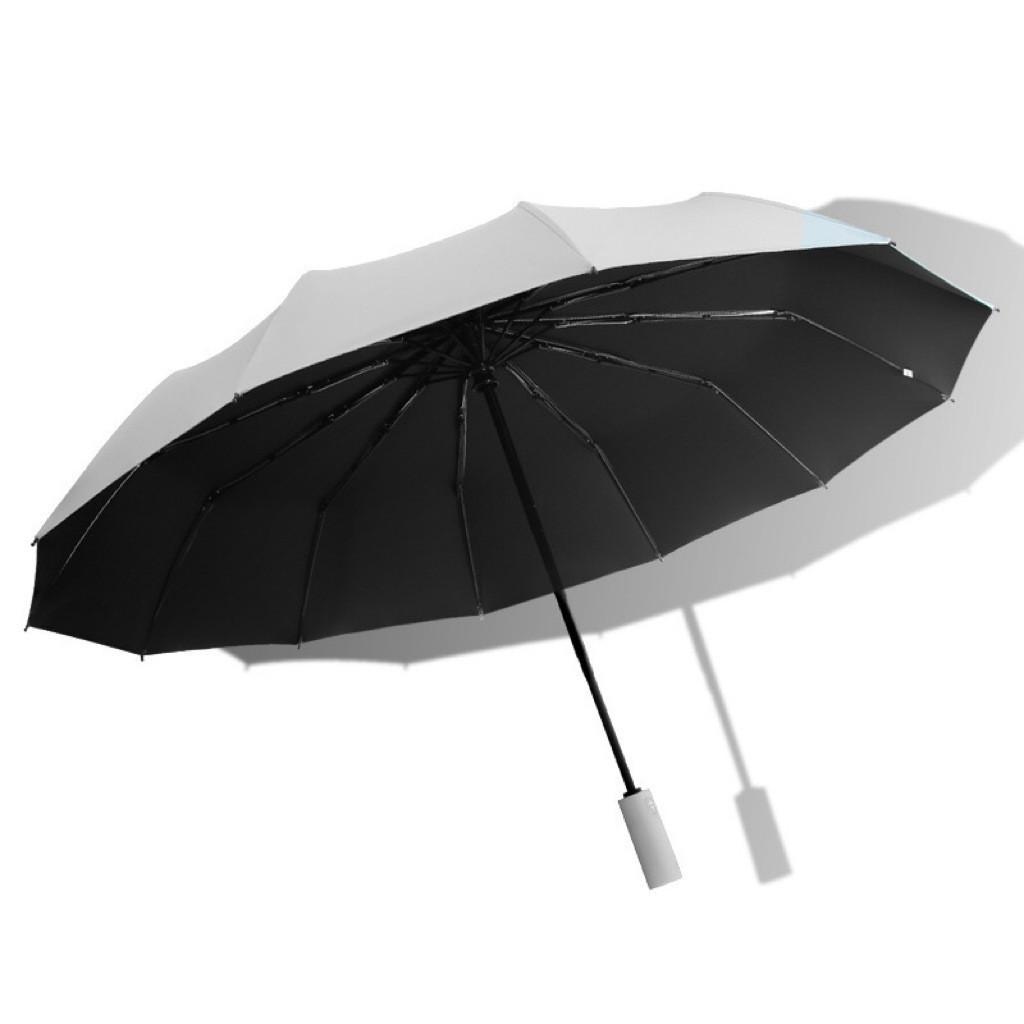 Fully Automatic 10-Rib UV Protection Folding Umbrella - Black Glue Sunscreen for Rain or Shine