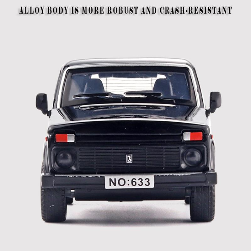 1/32 Scale Lada NIVA Jeeps Diecast Car Model Toy, Pull Back Toy Vehicle with Sound and Light for Kids Toddler Boys Girls Gift Collection
