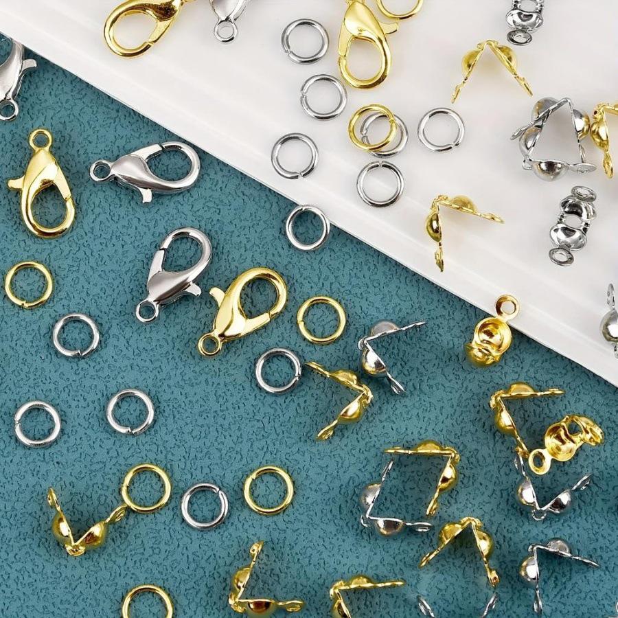 DIY Jewelry Kit: Cross-Border Beading Set with 6 Grid Box, Lobster Clasps, Jump Rings, and Small Pendants.