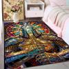 1PC Stained glass knight sword Print Carpet Rug for Living Room Bedroom Sofa Doormat Home Decor Non-slip Floor Mat