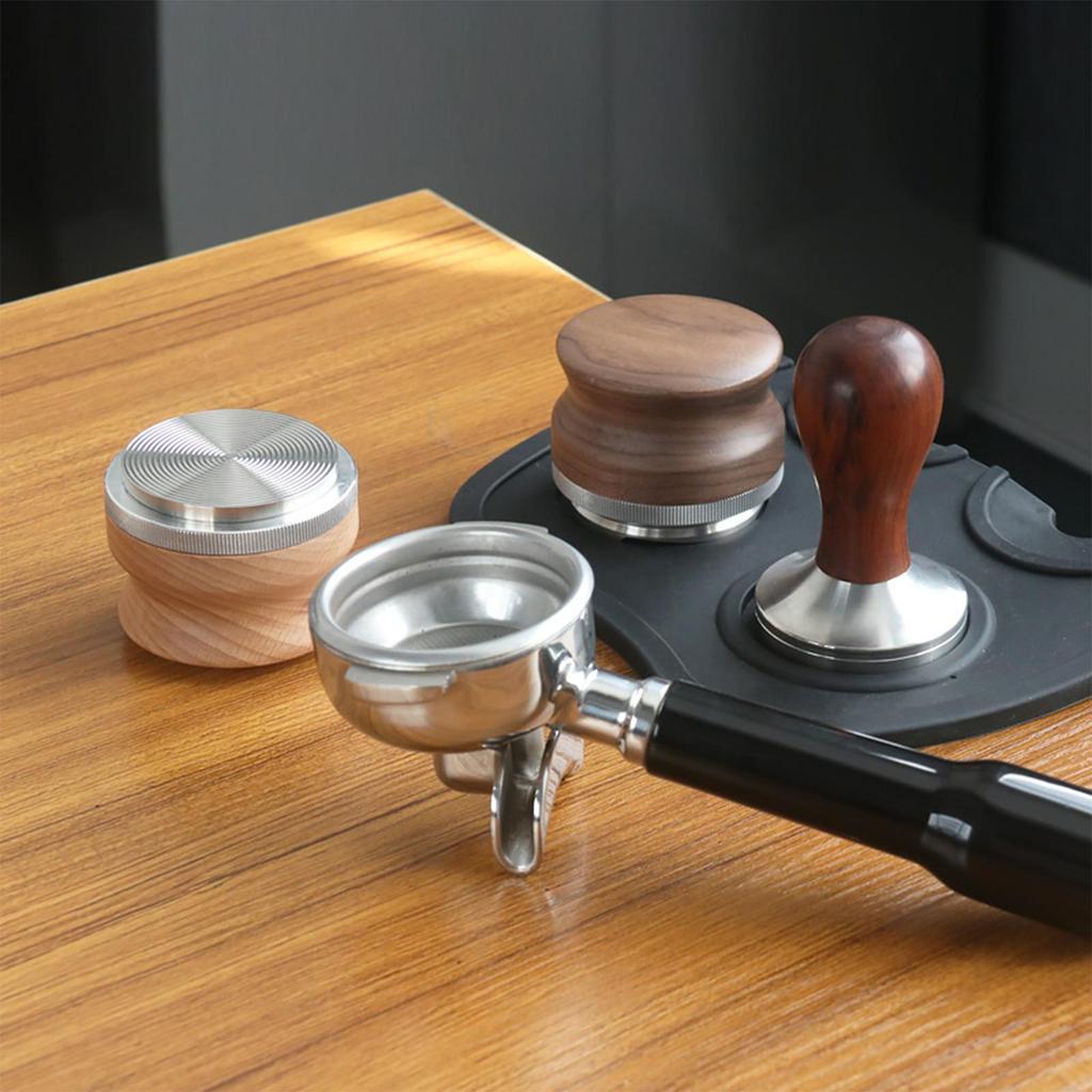 Coffee powder distributor walnut three-leaf four-leaf tamper coffee matching utensils