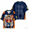 One Piece Monkey D Luffy V-Neck Baseball Jersey,   Anime Fan Short Sleeve Top, Quick Dry Breathable Tee For Men Women Children