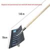 Heavy-Duty Rolling Snow Shovel with Wood Handle