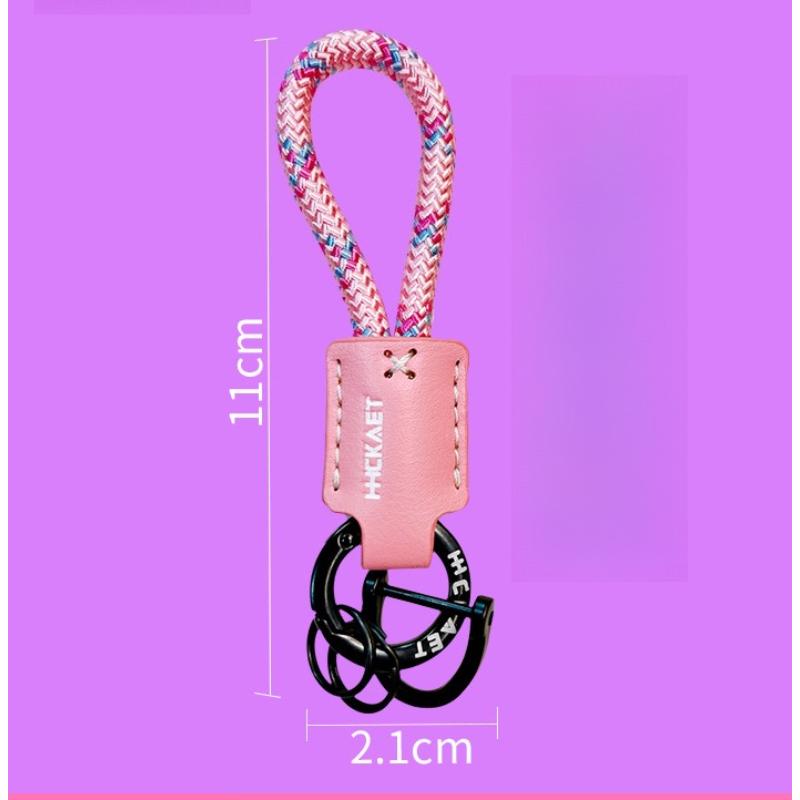 1 Piece Men Sporty Fashion Braided Keychain Organizer Simplicity Trendy PU Leather Key Ring for Car Keys Creative Gift