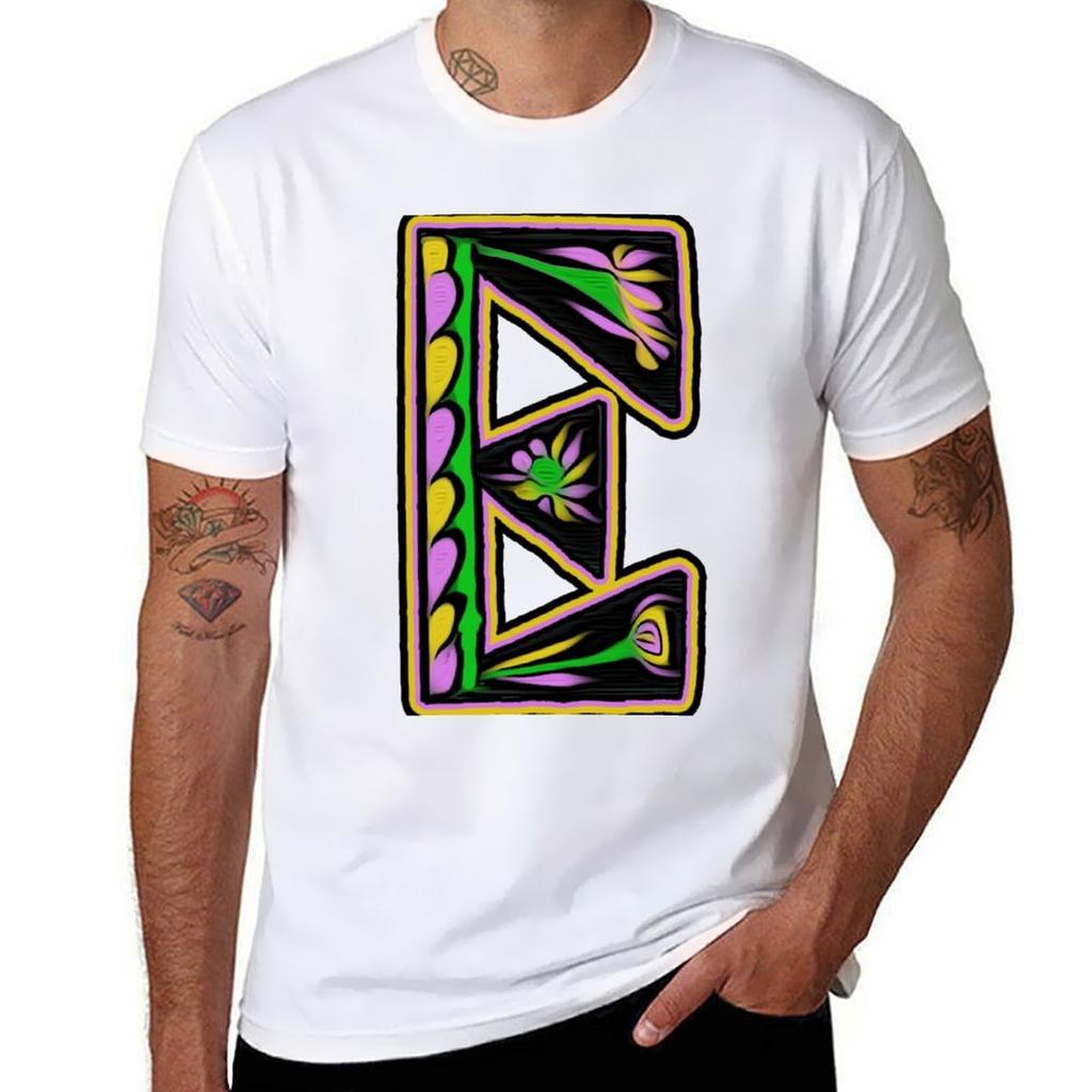 THE LETTER E 2018 40 DAY CHALLENGE HAND DRAWN GRAHIC ALPHABET TShirt t shirts for man cotton TShirt