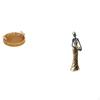 Woven Fruit Baskets And Snack Serving Bowl By African Tribal Lady Statue Women Figurine