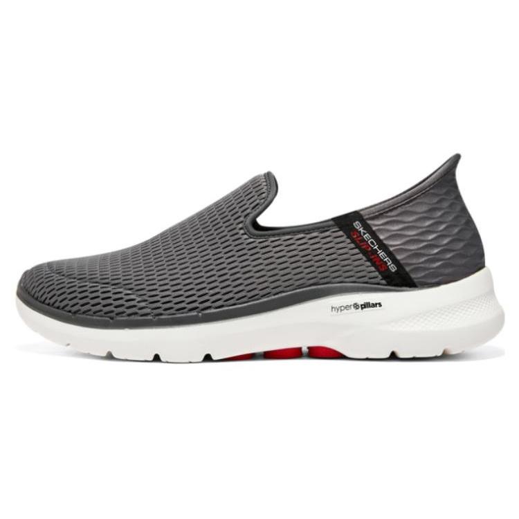 Skechers Go Walk 6 Shoes Grey Red White Men s 894234-GYRD EU 43